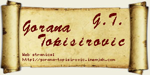 Gorana Topisirović vizit kartica